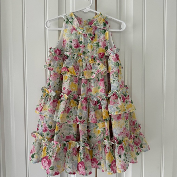 Janie and Jack floral ruffle dress size 3T - Picture 1 of 4